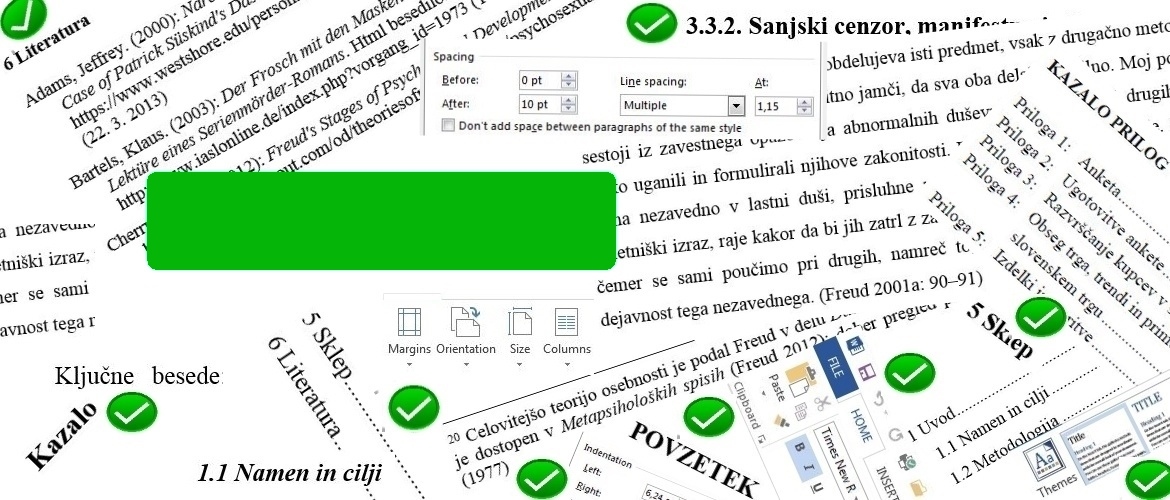 oblikovanje diplome, oblikovanje diplomske naloge, tehnično urejanje diplome